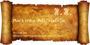 Martinka Mátyás névjegykártya